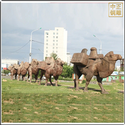 大型室外駱駝團隊雕塑