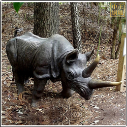 動物園銅犀牛雕塑擺件